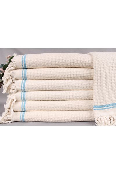 Kayra Export مفرش سرير مزدوج من القطن بيكيه باللون الفيروزي مقاس 220x235 سم