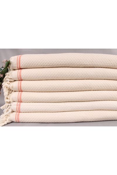 Kayra Export مفرش سرير مزدوج من القطن باللون البرتقالي مقاس 220x235 سم