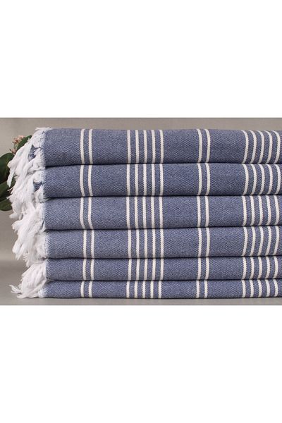 Kayra Export بيكيه أزرق داكن 180x240 سم قطن بيكيه غطاء رقيق
