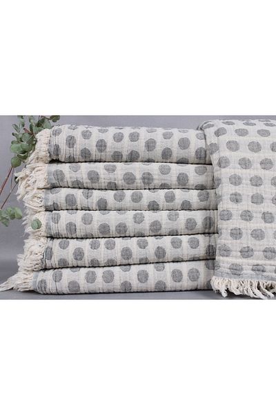 Kayra Export بيكيه رمادي غامق، بيكيه ديكور، بطانية قطن 180x240 سم، : مفرش سرير مزدوج،
