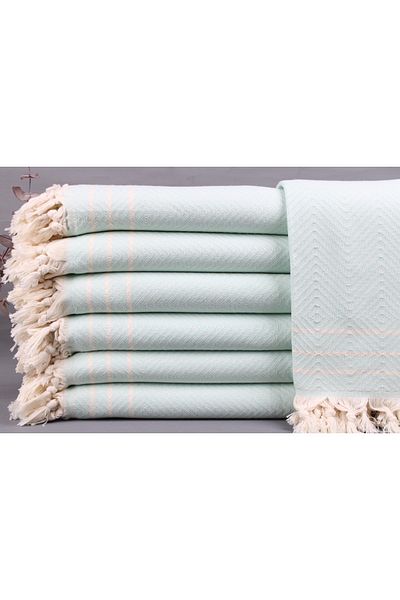 Kayra Export بيكيه نعناع 180x240 سم غطاء ديكور بيكيه قطن منسوج