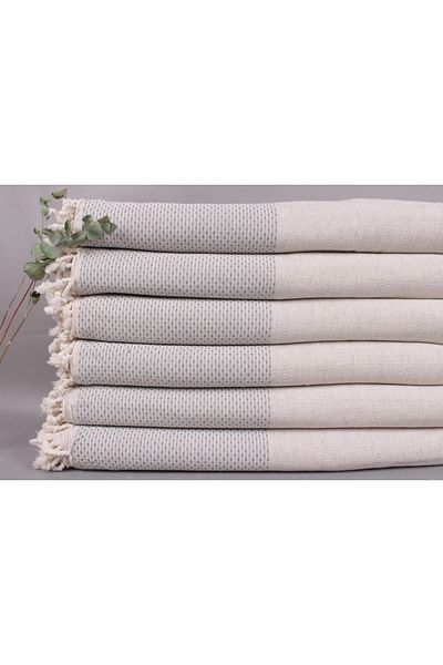 Kayra Export مفرش سرير قطن بيكيه رمادي غامق 220x240 مفرش ديكور