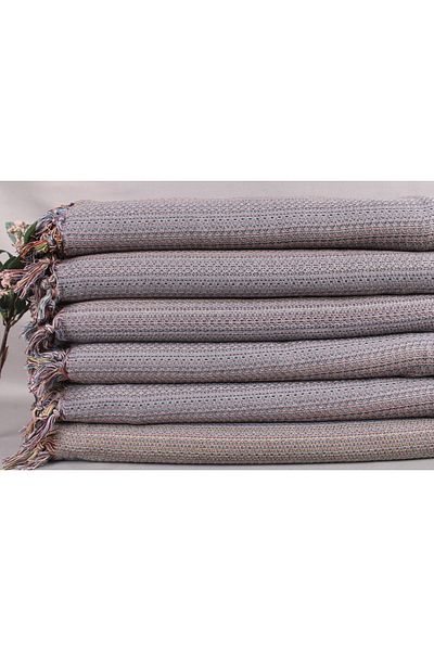 Kayra Export مفرش طاولة من القطن باللون الرمادي الداكن مقاس 220 × 225 سم