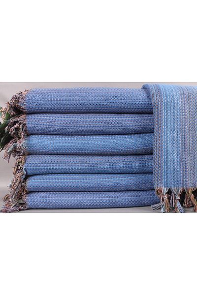 Kayra Export مفرش طاولة من القطن باللون الأزرق مقاس 220x225 سم من Pike Parlement