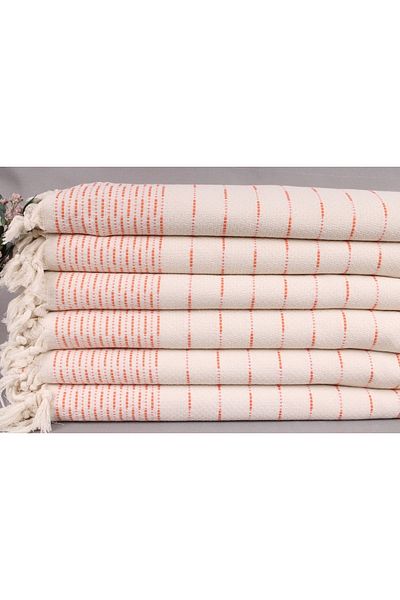 Kayra Export بيكيه برتقالي 230x245 سم غطاء قطن بيكيه مفرش سرير مزخرف