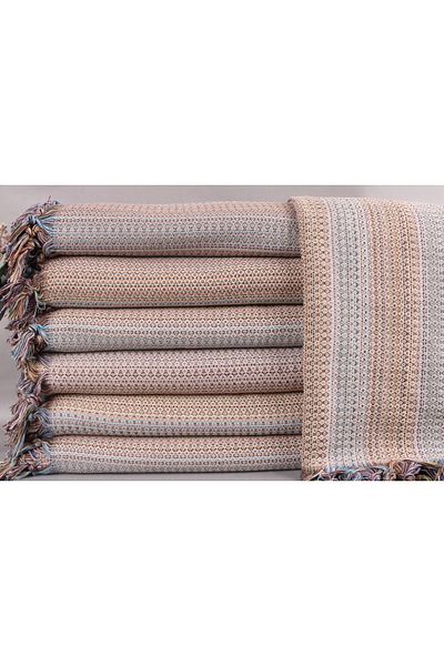 Kayra Export مفرش طاولة من القطن باللون البيج الفاتح مقاس 220x225 سم
