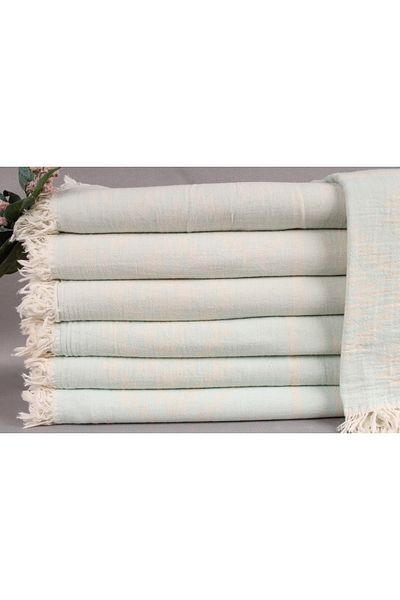 Kayra Export بيكيه نعناع 140x210 سم قطن بيكيه غطاء رقيق