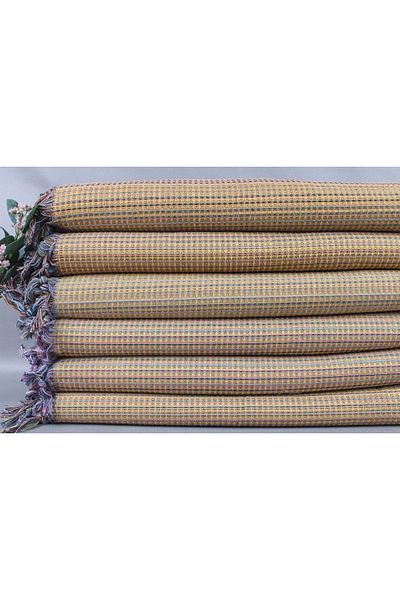 Kayra Export بيكيه خردل 220x230 سم غطاء ديكور مزدوج من القطن بيكيه سميك متوسط