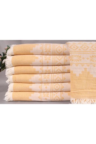 Kayra Export Yellow Bachelorette Gifts, Embroidered Pique, 140x215 cm Cotton Blanket, Bridesmaid Gifts,