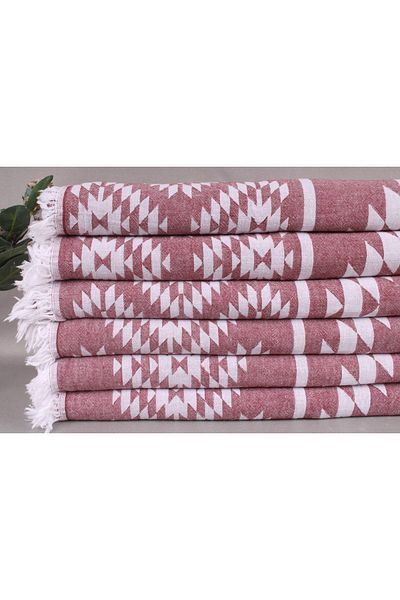 Kayra Export غطاء رقيق من القطن بيكيه باللون العنابي مقاس 140x210 سم