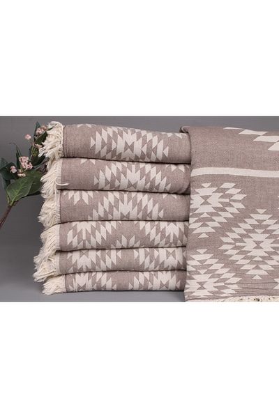 Kayra Export بيكيه بني 140x210 سم قطن بيكيه غطاء رقيق