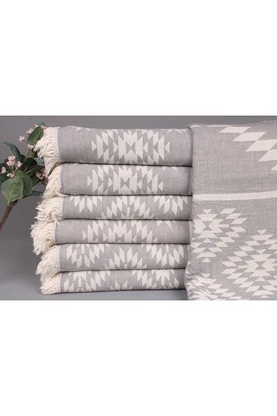 Kayra Export بيكيه رمادي 140x210 سم غطاء قطن بيكيه رقيق