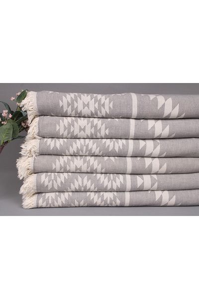 Kayra Export بيكيه رمادي 140x210 سم غطاء قطن بيكيه رقيق