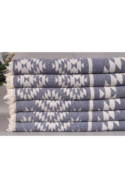 Kayra Export Pique Navy Blue 140x210 Cm Cotton Pique Thin Blanket