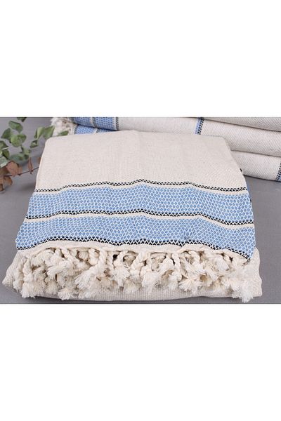 Kayra Export بيكيه ساكس أزرق 240x260 سم غطاء قطن بيكيه