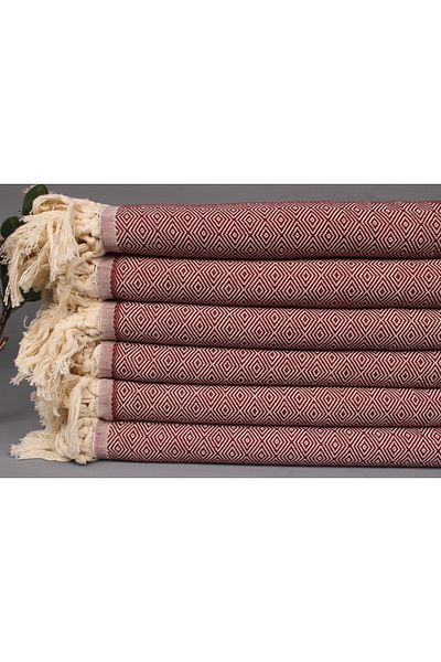 Kayra Export Claret Red Pique, Woven Blanket, 160x210 cm Cotton Blanket, Bedspread,