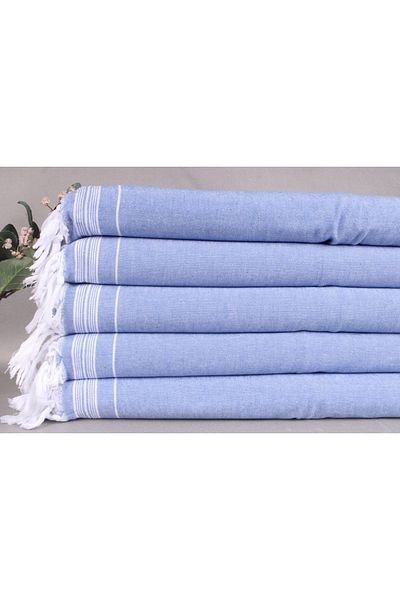 Kayra Export Pique Saks Blue 140x230 Cm Multi-Purpose Blanket Cotton Thin Pique