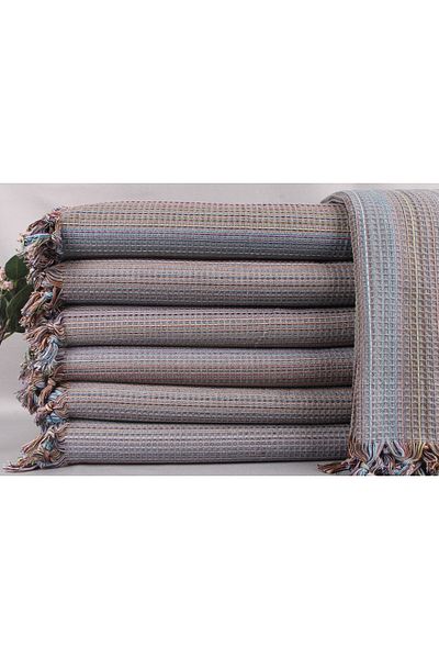 Kayra Export بيكيه رمادي غامق 220x230 سم قطن بيكيه غطاء ديكور مزدوج متوسط سميك