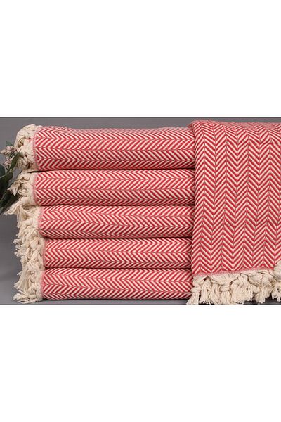 Kayra Export بيكيه أحمر 190x230 سم قطن بيكيه غطاء رقيق