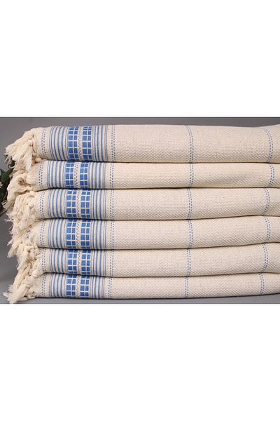 Kayra Export بيكيه برلمان أزرق 235x240 سم قطن بيكيه غطاء متعدد الأغراض مفرش سرير متوسط سميك