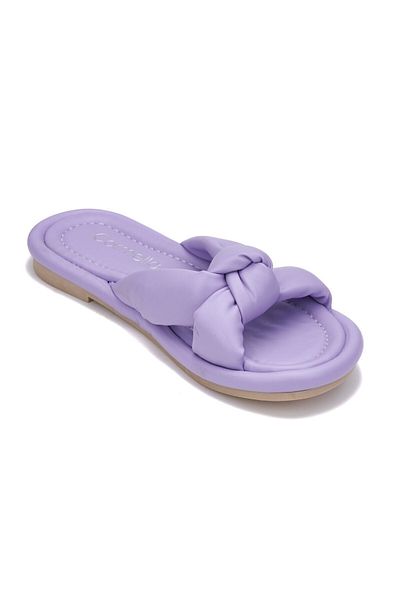 Nstil Daily Women's Puff Slippers Soft Sole Flexible Fluffy Ribbon Summer Comfortable Sandals 023