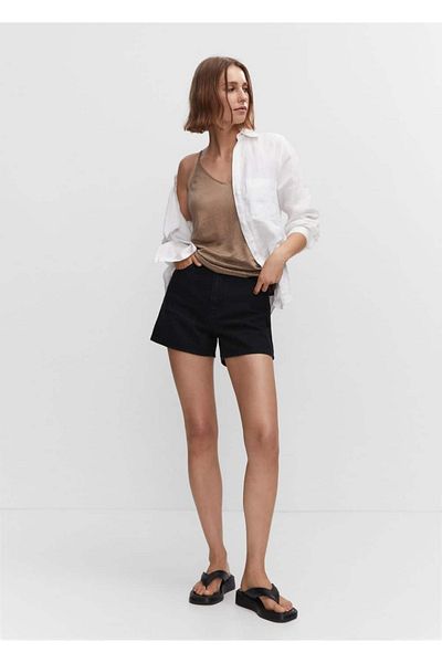 MANGO Woman Strappy linen top