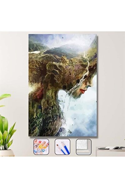 kendinyaphobi Sayılarla Boyama Seti Kasnaklı Kadının Tabiatı 60 X 75 Cm