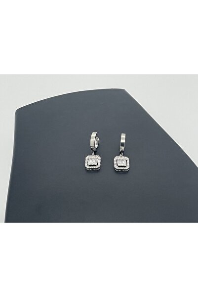 Lunays Paslanmaz Çelik Baget Taşlı Kadın Küpe