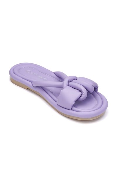 Nstil Daily Women's Puff Slippers Soft Sole Light Fluffy Ribbon Summer Comfortable Sandals 026