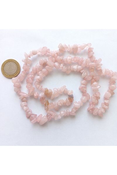 SENGDOĞALTAŞ Pink Quartz Stone Broken Stone Natural Stone String Bead (80 CM)