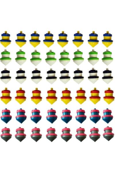 İRHANLAR Topaç Oyuncak 48 Adetli Fırıldak Taraftar Topaç Nostaljik Hediyelik Eşya Renkli Basmalı Dönen Topaç