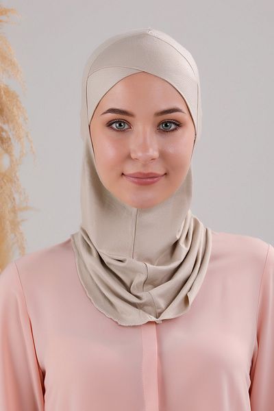 Melodi Scarf Stone Colored Combed Cotton Bonnet - Cross Sea Pool Sports Neck Collar Hijab