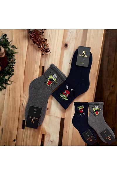 NF GLCN Children's Socks 2 Pack with Towel Emoji