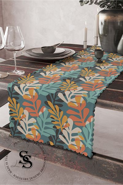 SasoHome Colorful Feather - Alergăr decorativ imprimat digital cu model de pene colorate