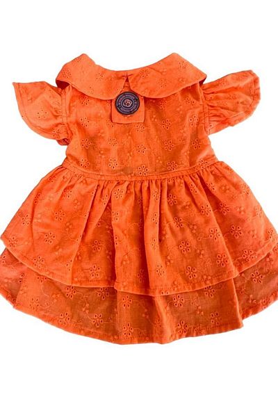 Bi Dolap Ponçik Orange Scallop Fabric Cat Dog Clothes & Dress