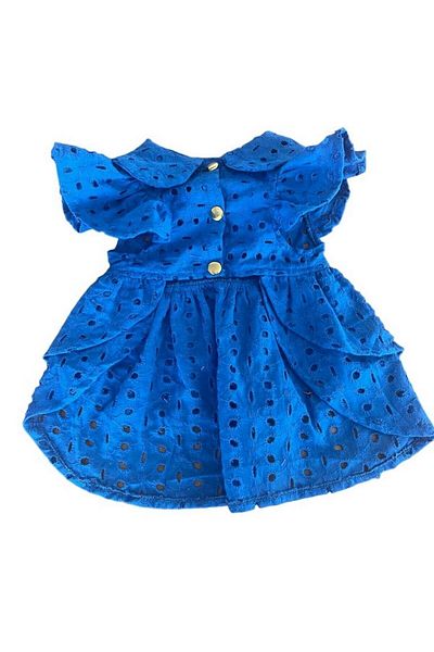 Bi Dolap Ponçik Blue Scallop Fabric Cat Dog Clothes & Dress
