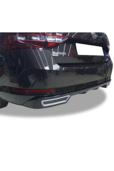 Genel Markalar Skoda Superb B8 2015-2023 Parlak Siyah Plastik Egzoz Görünümlü...