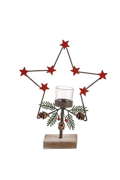 Paşabahçe Star Patterned Wreath Tealight Candle Holder