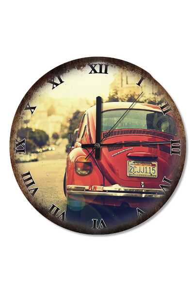Generic Brand 30 cm Diameter Red Vosvos Design Wall Clock
