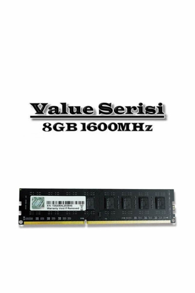 G Skill G.Skill Value 8GB Desktop Bellek (F3-1600C11S-8GNT)