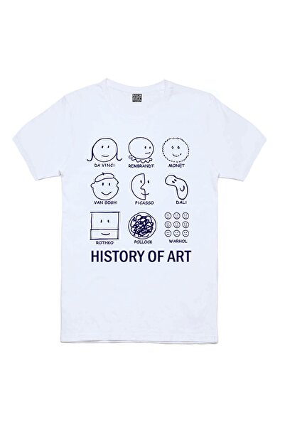 ROCKANDROLL Tricou alb cu mânecă scurtă Art History