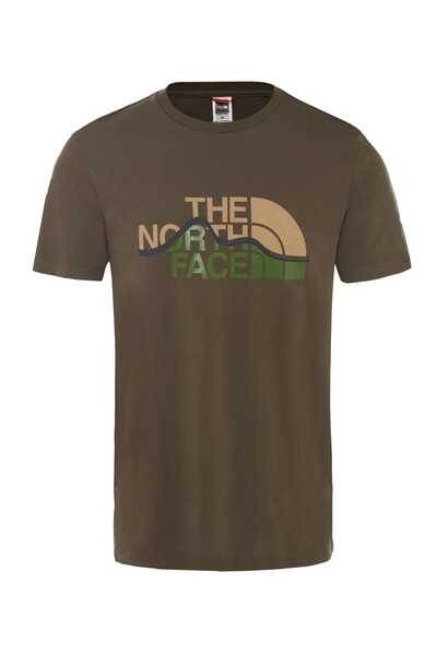 THE NORTH FACE Πράσινο ανδρικό μπλουζάκι - M S/S Mountain Line