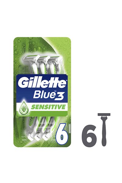 Gillette Blue3 Sensitive Disposable Shaving Blade Set of 6
