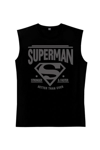 ROCKANDROLL Superman Μαύρο μανίκι |   Αμάνικο ανδρικό μπλουζάκι |   Αθλητής 1M1SM118FS