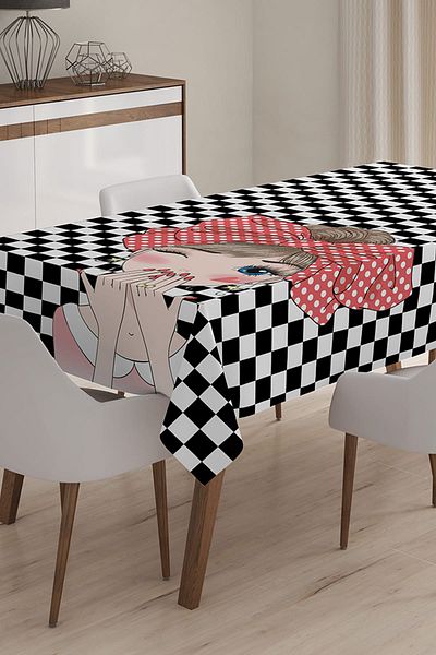 Realhomes Fata de masa 3D Imprimata Digital Fashion Girl - 140 x 180 cm