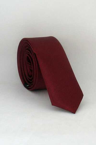 Gaffy Bordo crvena Ultra Slim fit Jednobojno satenska kravata // Uss-04