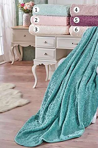 Elart Embos Çift Kişilik Battaniye Nil Yeşili