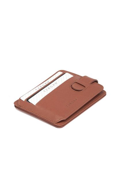 Tergan Мъжки калъф за кредитна карта от естествена кожа, кафяв, S1KK00001533