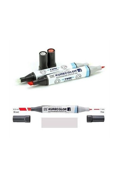 Zig Kurecolor Twin S Graphic Drawing Pen 831 Gray Tint