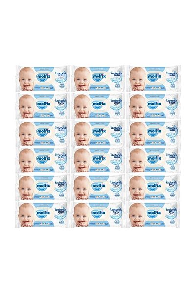 Molfix Isotonic Sensitive Skin - Set of 18 60 Sheets Wet Towel Wipes with Plastic Cover